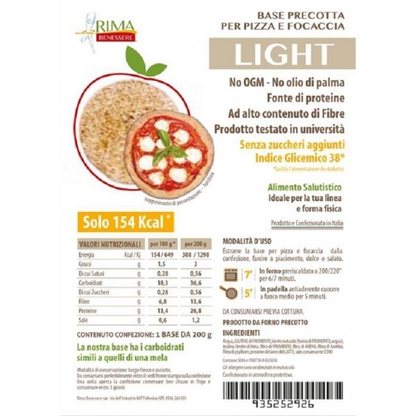 Base Pizza Focaccia Light - 5x200g - immagine 2