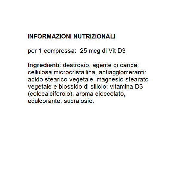 VITAMINA D MASTICABILE CIOCCOLATO 100 CPR INTEGRATORE - immagine 2